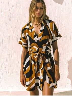 Mister Zimi mini wrap dress linen